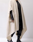 【RUNDHOLZ】 UNISEX RACCOON MULTI CARDIGAN COAT KNIT 141 7709_BONE MEL