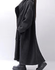 【RUNDHOLZ】 OVER SIZED BIG LAPEL LONG COAT_BLACK MEL