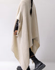 【RUNDHOLZ】 UNISEX RACCOON MULTI CARDIGAN COAT KNIT 141 7709_BONE MEL