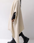【RUNDHOLZ】 UNISEX RACCOON MULTI CARDIGAN COAT KNIT 141 7709_BONE MEL