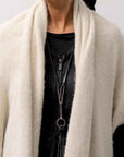 【RUNDHOLZ】 UNISEX RACCOON MULTI CARDIGAN COAT KNIT 141 7709_BONE MEL