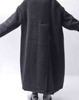 【RUNDHOLZ】 OVER SIZED BIG LAPEL LONG COAT_BLACK MEL