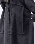【RUNDHOLZ】 OVER SIZED BIG LAPEL LONG COAT_BLACK MEL