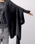 【RUNDHOLZ】 UNISEX RACCOON MULTI CARDIGAN COAT KNIT 141 7709_BLACK