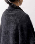【RUNDHOLZ】 UNISEX RACCOON MULTI CARDIGAN COAT KNIT 141 7709_BLACK