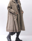 【RUNDHOLZ】 UNISEX ZIPED POCKETS&HOOD LONG COAT 260 1208_DUNE