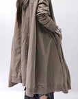 【RUNDHOLZ】 UNISEX ZIPED POCKETS&HOOD LONG COAT 260 1208_DUNE