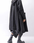 【RUNDHOLZ】 UNISEX ZIPED POCKETS&HOOD LONG COAT 260 1208_BLACK