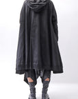 【RUNDHOLZ】 UNISEX ZIPED POCKETS&HOOD LONG COAT 260 1208_BLACK