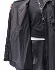 【RUNDHOLZ】 UNISEX ZIPED POCKETS&HOOD LONG COAT 260 1208_BLACK