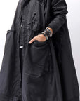 【RUNDHOLZ】 UNISEX ZIPED POCKETS&HOOD LONG COAT 260 1208_BLACK