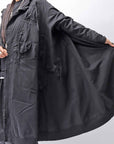 【RUNDHOLZ】 UNISEX ZIPED POCKETS&HOOD LONG COAT 260 1208_BLACK