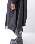 【RUNDHOLZ】 UNISEX ZIPED POCKETS&HOOD LONG COAT 260 1208_BLACK