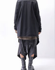 【sanctamuerte】 UNISEX ASYMMETRY SWEAT CARDIGAN_BLACK