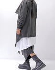 【sanctamuerte】 UNISEX ASYMMETRY SWEAT CARDIGAN_ASH GREY