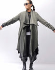 【sanctamuerte】 UNISEX ASYMMETRY SWEAT CARDIGAN_SALVIA(MILITARY)