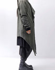 【sanctamuerte】 UNISEX ASYMMETRY SWEAT CARDIGAN_SALVIA(MILITARY)