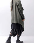 【sanctamuerte】 UNISEX ASYMMETRY SWEAT CARDIGAN_SALVIA(MILITARY)