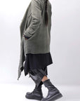 【sanctamuerte】 UNISEX ASYMMETRY SWEAT CARDIGAN_SALVIA(MILITARY)