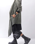【sanctamuerte】 UNISEX ASYMMETRY SWEAT CARDIGAN_SALVIA(MILITARY)