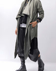 【sanctamuerte】 UNISEX ASYMMETRY SWEAT CARDIGAN_SALVIA(MILITARY)