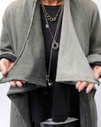 【sanctamuerte】 UNISEX ASYMMETRY SWEAT CARDIGAN_SALVIA(MILITARY)