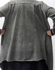 【sanctamuerte】 UNISEX ASYMMETRY SWEAT CARDIGAN_SALVIA(MILITARY)