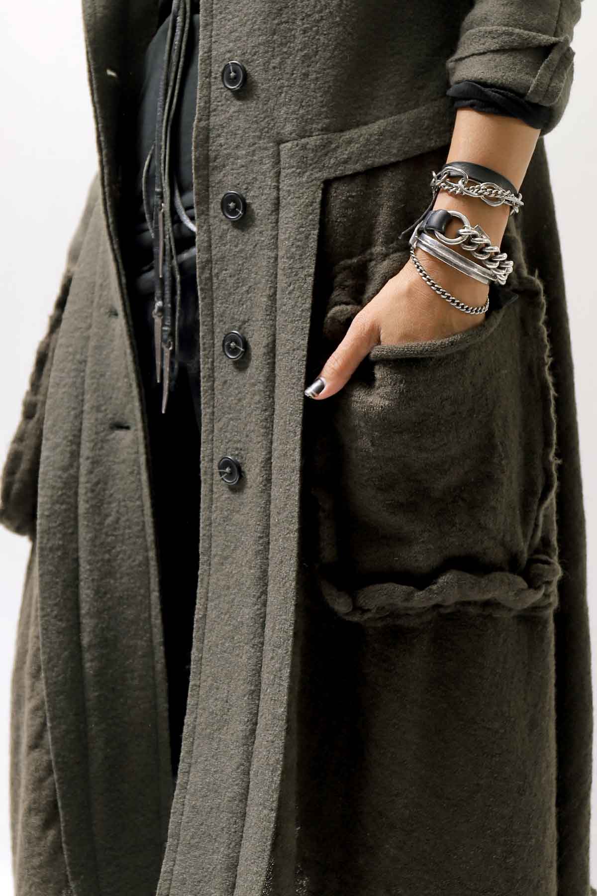 【RUNDHOLZ】 BOILED WOOL & SOFT WOOL KNIT CARDIGAN COAT 388 1203_JUNGLE