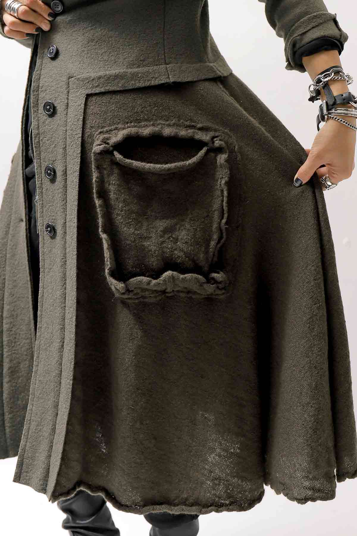 【RUNDHOLZ】 BOILED WOOL & SOFT WOOL KNIT CARDIGAN COAT 388 1203_JUNGLE