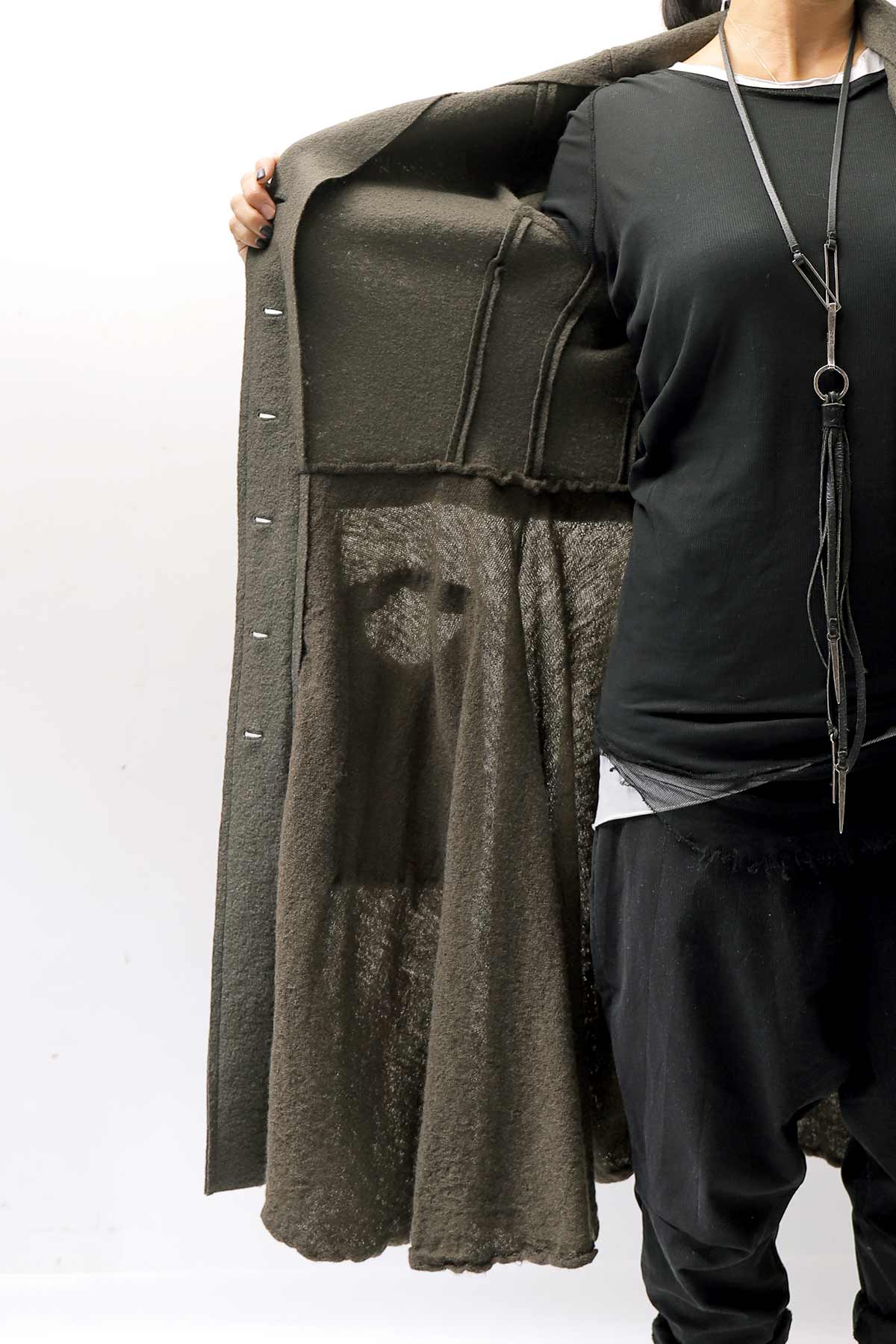 【RUNDHOLZ】 BOILED WOOL & SOFT WOOL KNIT CARDIGAN COAT 388 1203_JUNGLE