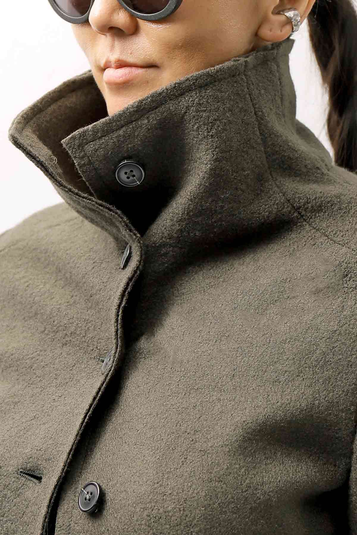 【RUNDHOLZ】 BOILED WOOL & SOFT WOOL KNIT CARDIGAN COAT 388 1203_JUNGLE