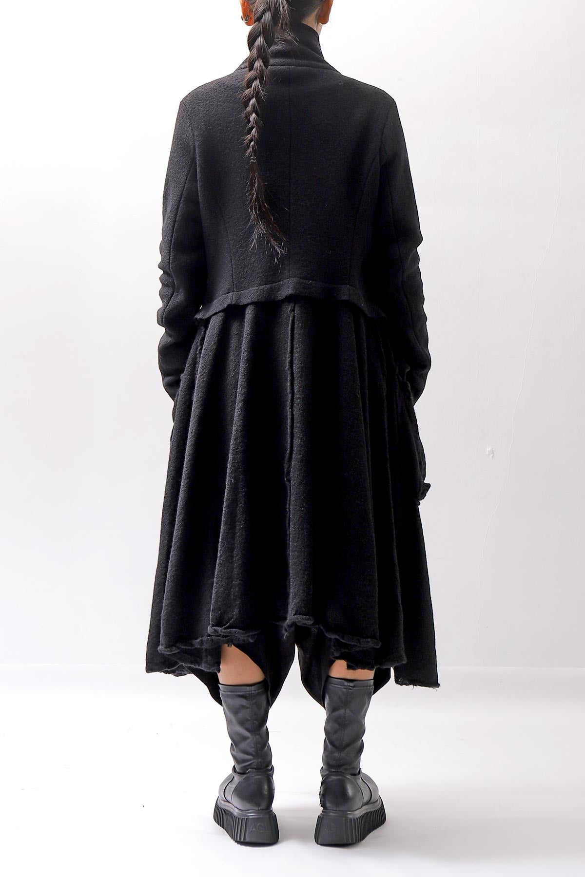 【RUNDHOLZ】 BOILED WOOL & SOFT WOOL KNIT CARDIGAN COAT 388 1203_BLACK
