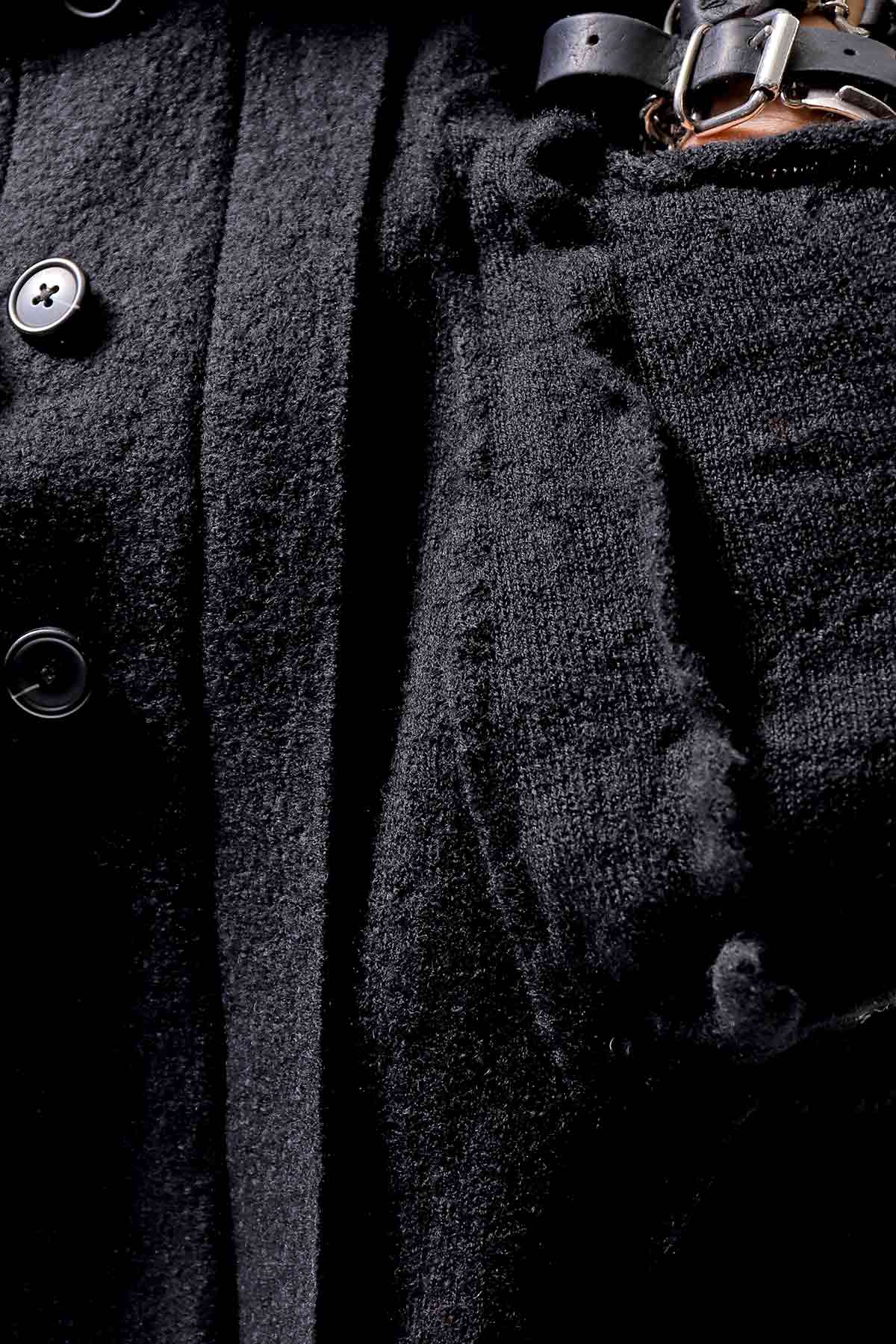 【RUNDHOLZ】 BOILED WOOL & SOFT WOOL KNIT CARDIGAN COAT 388 1203_BLACK
