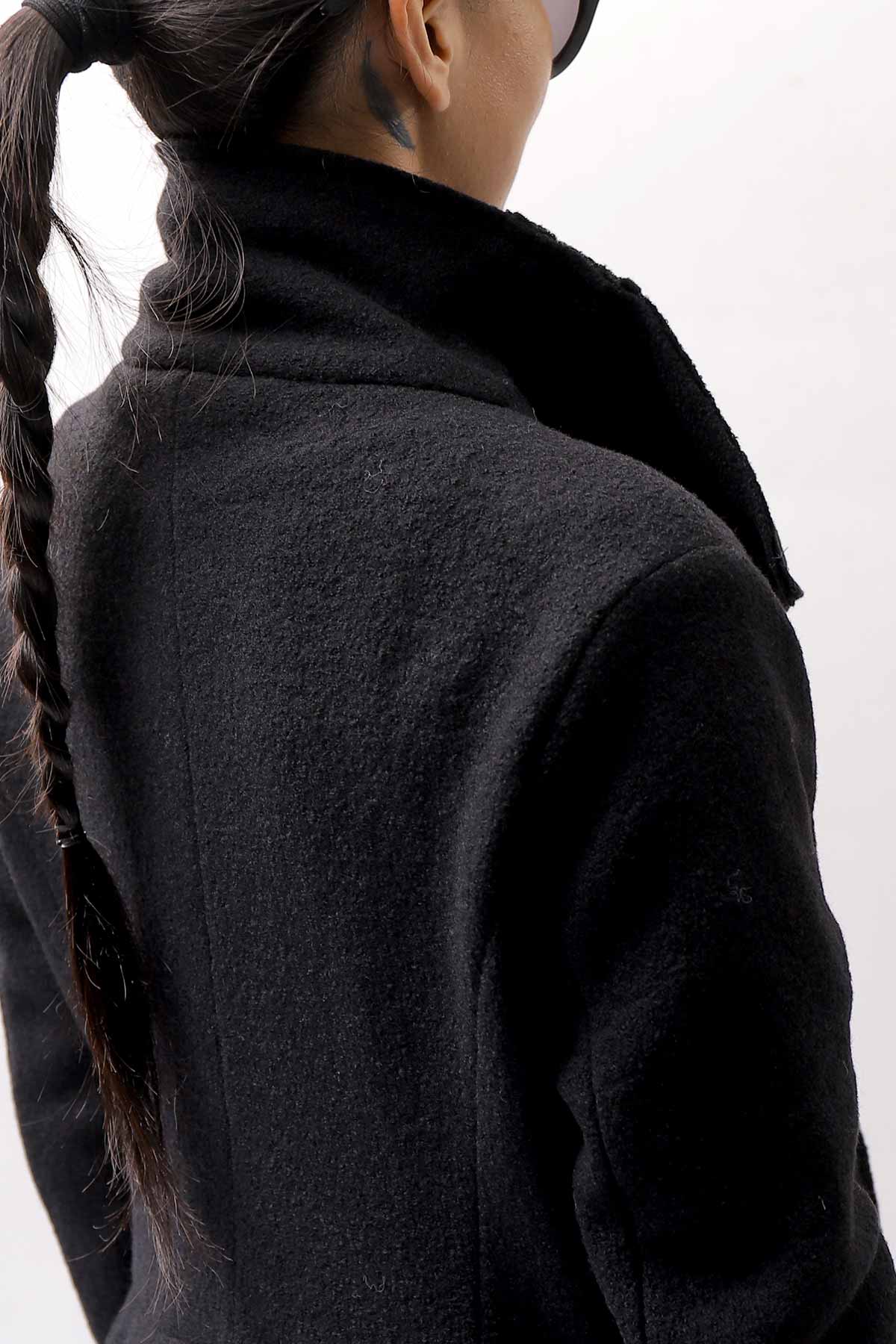 【RUNDHOLZ】 BOILED WOOL & SOFT WOOL KNIT CARDIGAN COAT 388 1203_BLACK