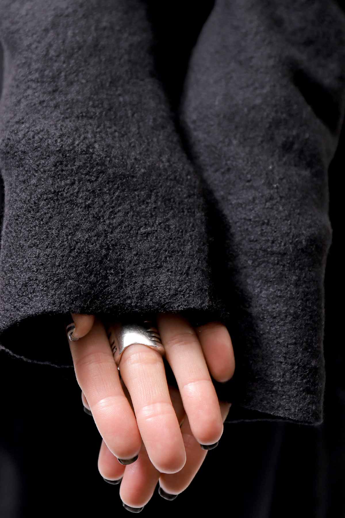 【RUNDHOLZ】 BOILED WOOL & SOFT WOOL KNIT CARDIGAN COAT 388 1203_BLACK