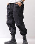 【Alès Dacchia】 BACK ZIP FRONT DRAPE LEATHER SNEAKER_BLACK
