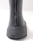 【Alès Dacchia】 BACK ZIP FRONT DRAPE LEATHER SNEAKER_BLACK