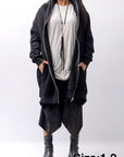 【bajra】 UNISEX 2WAY SWEAT ZIP-UP CARDIGAN 160QK03_BLACK