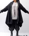 【bajra】 UNISEX 2WAY SWEAT ZIP-UP CARDIGAN 160QK03_BLACK