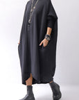 【bajra】 OVERSIZED BACK DRAPE DRESS 159QK01_BLACK