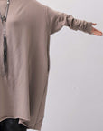 【bajra】 OVERSIZED BACK DRAPE DRESS 159QK01_TAUPE