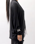 【thom/krom】 STAND NECK STRETCH TOPS-DRESS WD26_BLACK