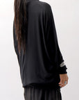 【thom/krom】 STAND NECK STRETCH TOPS-DRESS WD26_BLACK