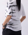 【Primordial is Primitive】 UNISEX SIDE PRINTED SLIM FIT TEE ST-709RO_WHITE