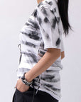【Primordial is Primitive】 UNISEX SIDE PRINTED SLIM FIT TEE ST-709RO_WHITE