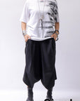 【Primordial is Primitive】 UNISEX SIDE PRINTED SLIM FIT TEE ST-709RO_WHITE
