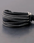 【GOTI】 SILVER MICRO STAPLE MULTI-UNIT LEATHER BRACELET_BR130