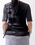 【Primordial is Primitive】 UNISEX SIDE PRINTED SLIM FIT TEE ST-709RO_BLACK
