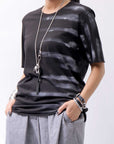 【Primordial is Primitive】 UNISEX SIDE PRINTED SLIM FIT TEE ST-709RO_BLACK