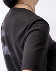 【Primordial is Primitive】 UNISEX SIDE PRINTED SLIM FIT TEE ST-709RO_BLACK